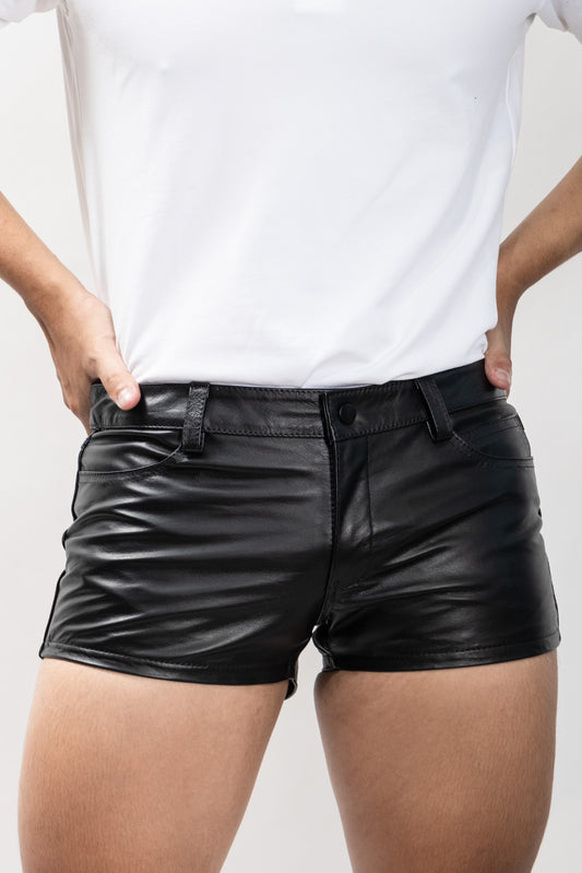 Leather Jean Shorts